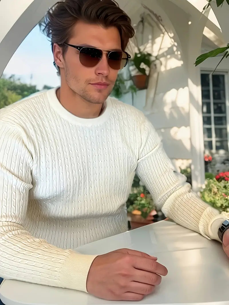 Carlos Elegante Sweater – Tijdloze Elegantie in Wit | Made Gents