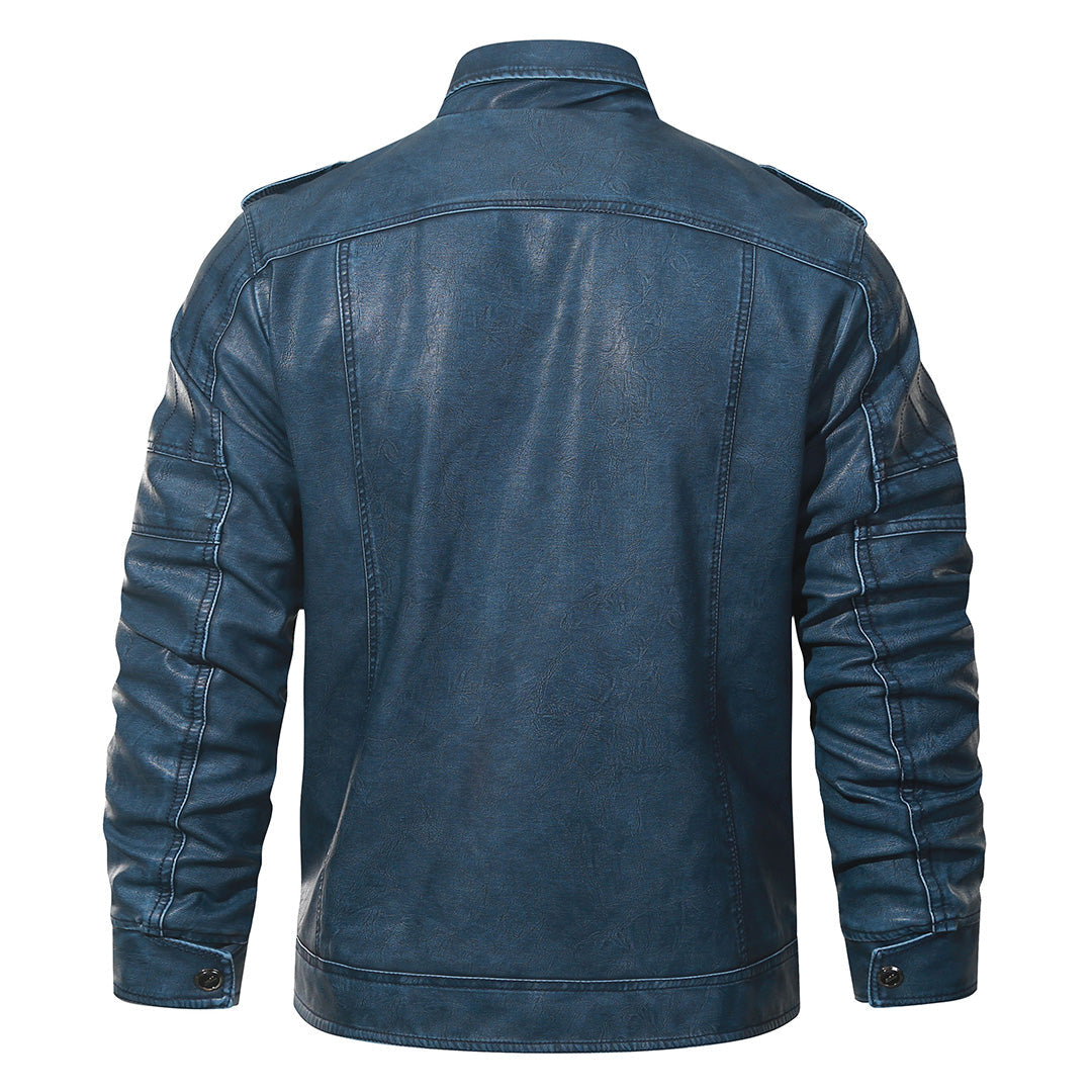 Made Gents |LEREN (PU) FLEECE BIKER| JACKET