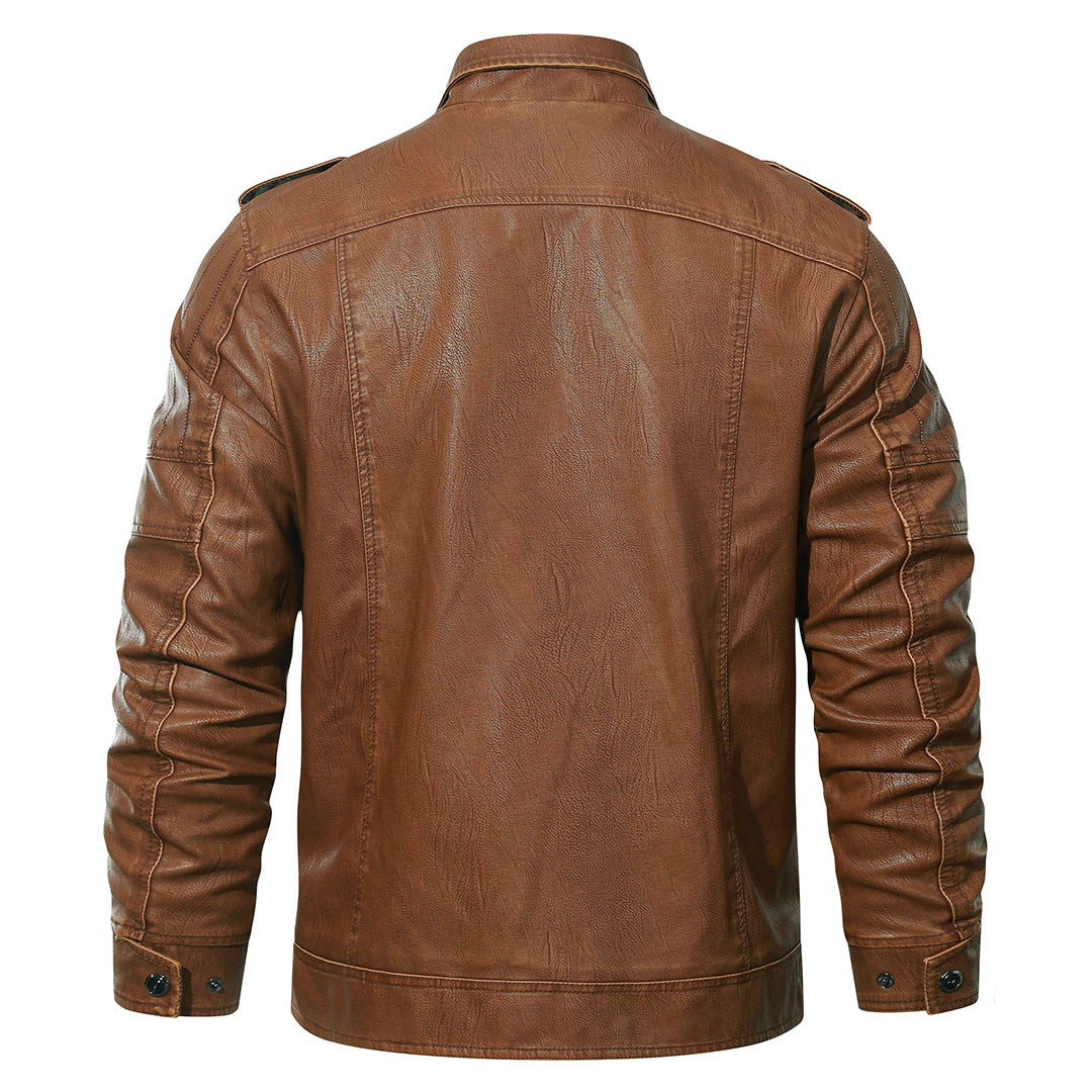 Made Gents | Leren (PU) Fleece Biker| JACKET