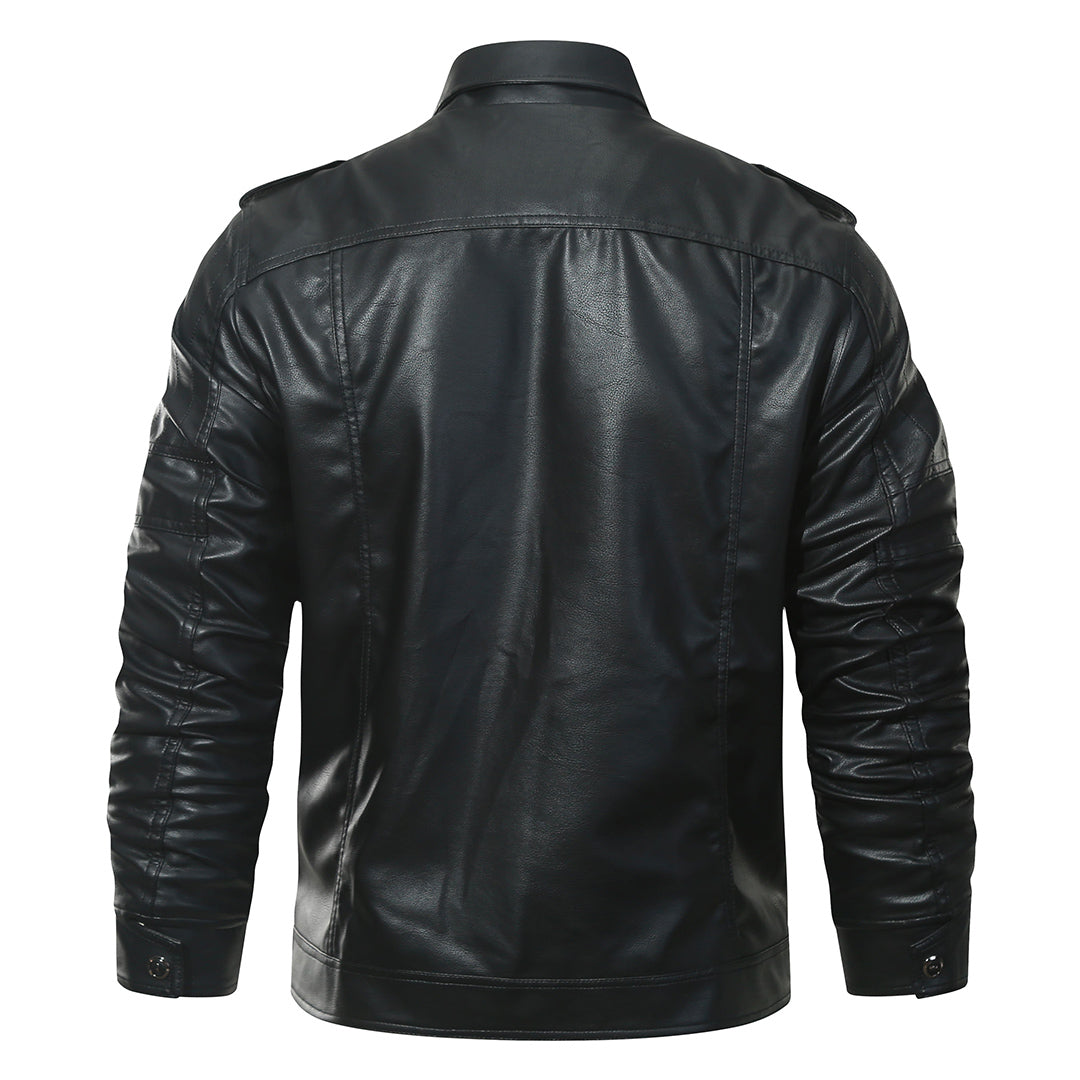 Made Gents | LEREN (PU) FLEECE BIKER| JACKET