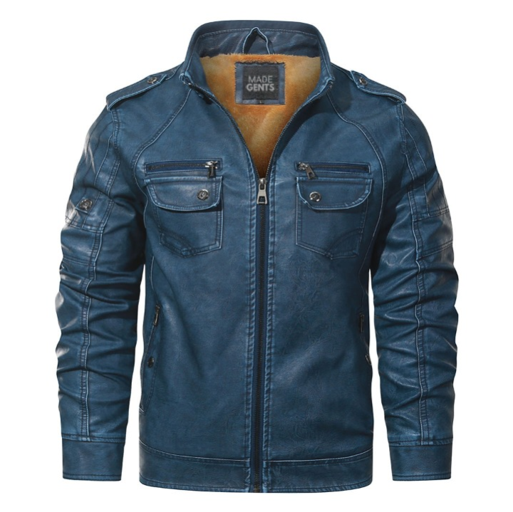 Made Gents |LEREN (PU) FLEECE BIKER| JACKET